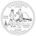 U.S. Mint Line Drawing of Final California State Quarter. Click here to download high-res image.