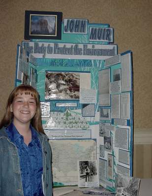 Alex with History Day project from Palo Verde School, Tulare California