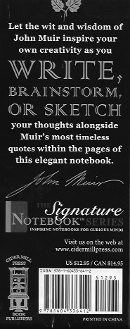 John Muir Notebook - Cider Mill Press - back-cover