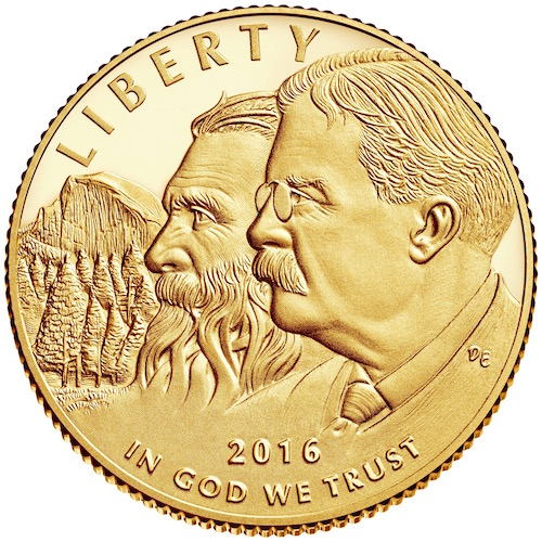 1916 National Park Centennial Coin features John Muir and Theodore Roosevelt