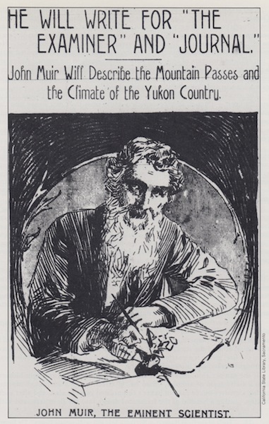 John Muir, The Eminent Scientist Sketch - front page detail from the San Francisco Examiner of August 18, 1897, courtesy of the California State Library, Sacramento