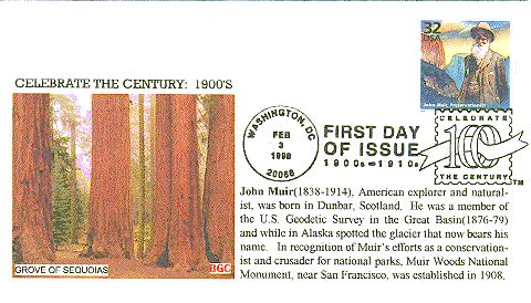 Barry and Gerry Covers  John Muir 1998 First Day Cover