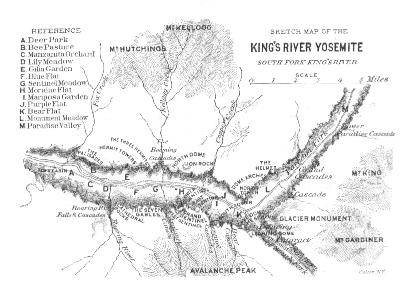 [Sketch map of the King's River Yosemite, South Fork King's River]