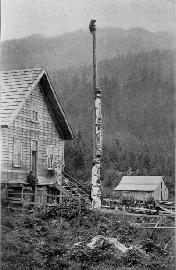 Old Chief and Totem Pole, Wrangell