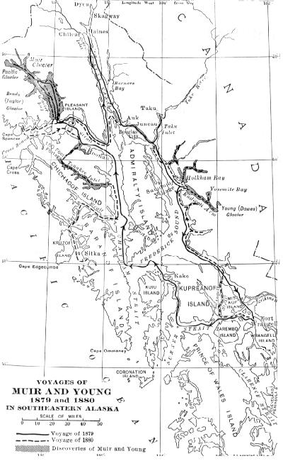 Voyages of Muir and Young 179 and 1880 in Southeastern Alaska