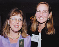 Elizabeth May, winner of the EarthCare Award, with Sierra Club President Jennifer Ferenstein.