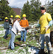 Volunteers in Colorado cleared brush and selectively removed trees in the 500-yard Community Protection Zone around homes and other structures.