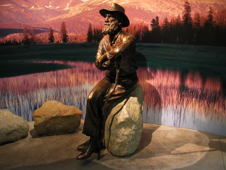 John Muir Sculpture in Yosemite National Park Visitor Center