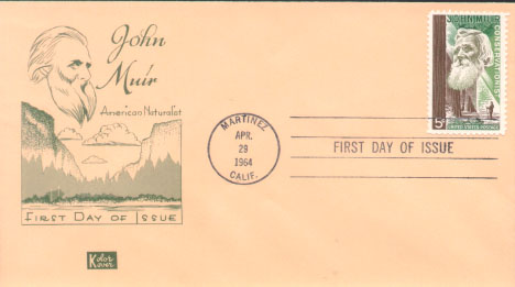 Kolor Kover John Muir 1964 First Day Cover