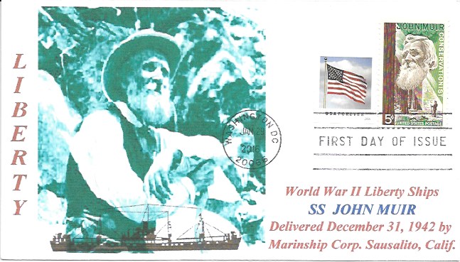 U.S. Flag 2016 and John Muir 1964 Combo SS John Muir Cachet First Day Cover