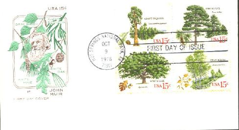 1978 Amnerican Trees Samp with John Muir cachet First Day Cover
