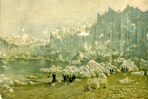[A painting of the Muir Glacier by Thomas Hill, owned by Mr. Muir.]