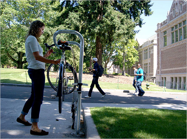 University of Washington, Sierra's Coolest Schools, Top 10 green schools, greenest schools, Jaime Rowe, campus sustainability fund, bike repair station, Max Sugarman