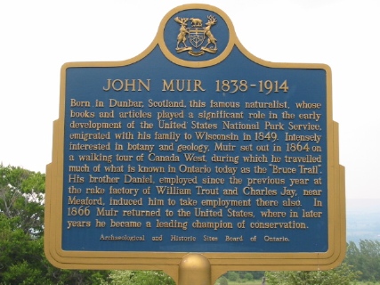 John Muir in Canada Historical Plaque