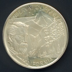 Official California American Revolution Bicentennial Medallion with John Muir Face