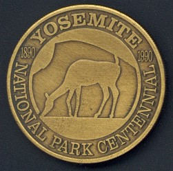 Yosemite National Park Centennial Medallion by Yosemite Park and Curry Company Bronze  Back