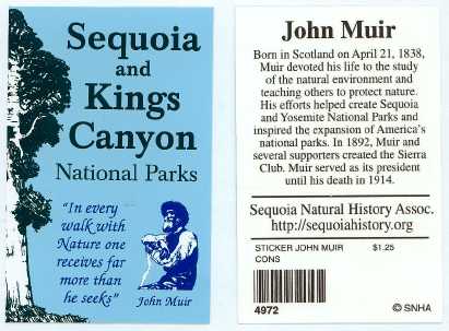 Seqoia and Kings Canyon National Park John Muir Sticker