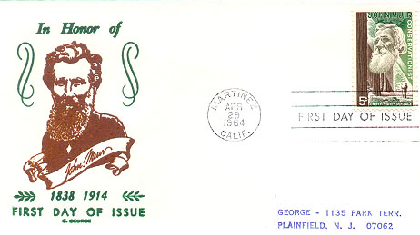 C. GeorgeJohn Muir 1964 First Day Cover