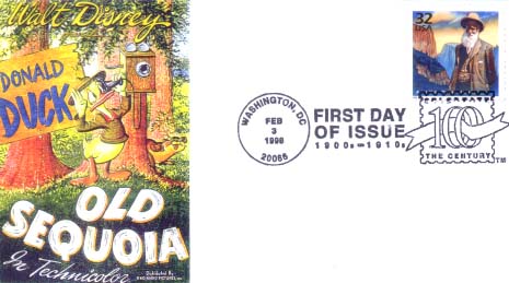 Unknown Disney  Donald Duck Old Sequoia John Muir  First Day Cover