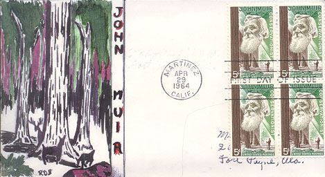 Mrs. W.M. Beck Sr. John Muir 1964 First Day Cover