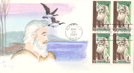 Powell Handpainted John Muir 1964 First Day Cover