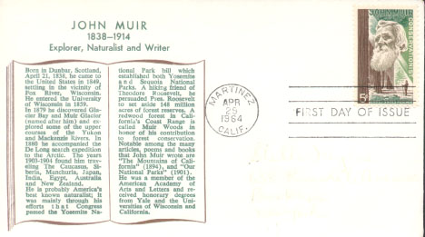Von Ohlen John Muir 1964 First Day Cover